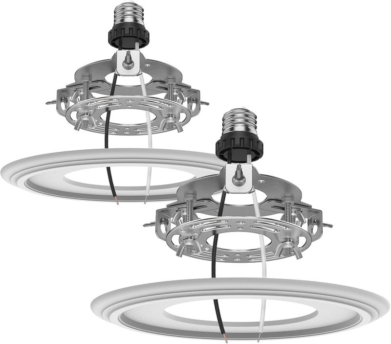 YIIZON 2-Pack Recessed Light to Pendant Converter Kit, Adjustable for 5 and 6 inch Recessed Can Light Conversion Kit, Includes E26 Socket, Triangular Bracket, Round Mounting Plate & 3D White Cover - Image 1